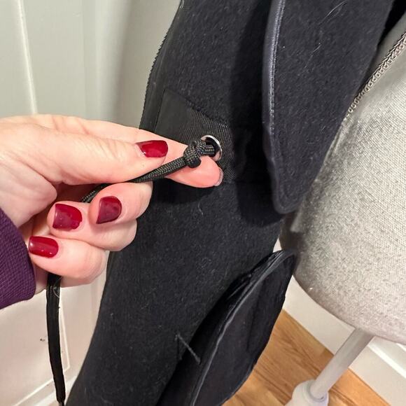 Maje Hooded Wool Blend Coat - Picture 12 of 14